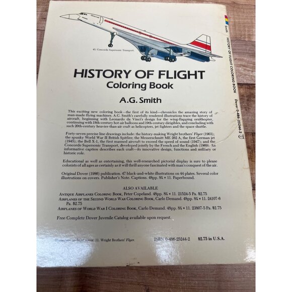 History Of Flight Coloring Book By A.G. Smith - Picture 2 of 4